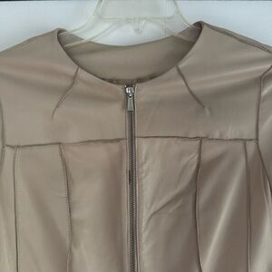 MICHAEL Michael Kors Beige Leather Jacket- Size M
